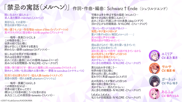 『ラピスリライツ ～この世界のアイドルは魔法が使える～』IV KLORE（C）2017 KLabGames/KADOKAWA