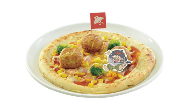 「テレビアニメ『忍たま乱太郎』×アニメイトカフェ」兵庫水軍海の家 コーンたっぷりたこ焼きピザ　950円（C）尼子騒兵衛／NHK・NEP