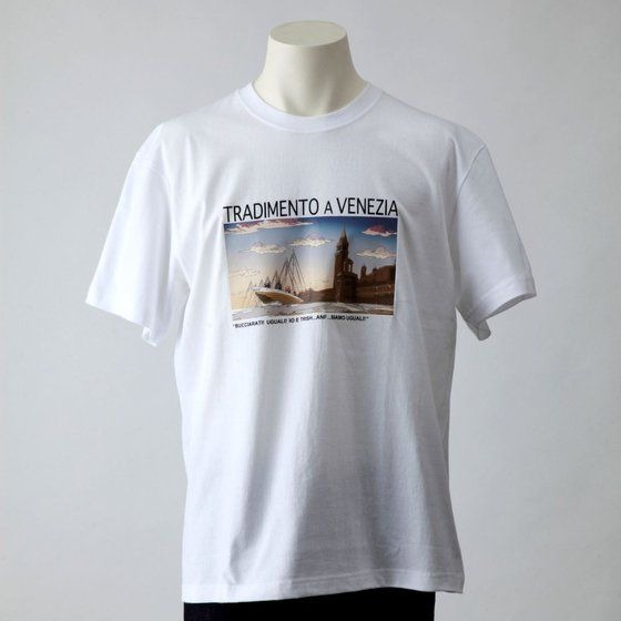 「【ジョジョの奇妙な冒険 黄金の風】×【tk.TAKEO KIKUCHI】 コラボTシャツ / ヴェネツィア（ホワイト）」4,860円（税込／送料・手数料別途）（C）LUCKY LAND COMMUNICATIONS/集英社・ジョジョの奇妙な冒険GW製作委員会