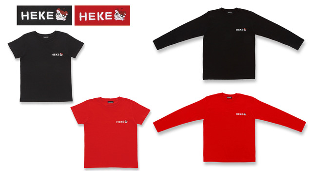 「とっとこハム太郎　HEKEシリーズ　Tシャツ」2色　各4,500円（税別）※赤は、原宿店/大阪梅田店のみ、「とっとこハム太郎　HEKEシリーズ　長袖Tシャツ」2色　各5,500円（税別）※赤は、原宿店/大阪梅田店のみ（C）河井リツ子・小学館