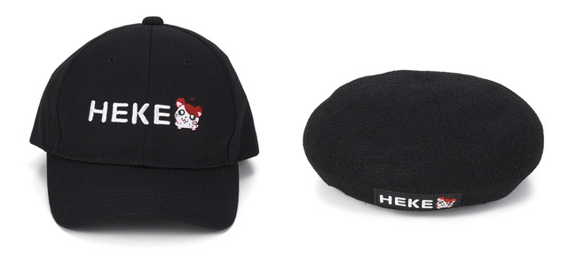 「とっとこハム太郎　HEKEシリーズ　キャップ」4,500円（税別）、「とっとこハム太郎　HEKEシリーズ　ベレー帽」5,500円（税別）（C）河井リツ子・小学館