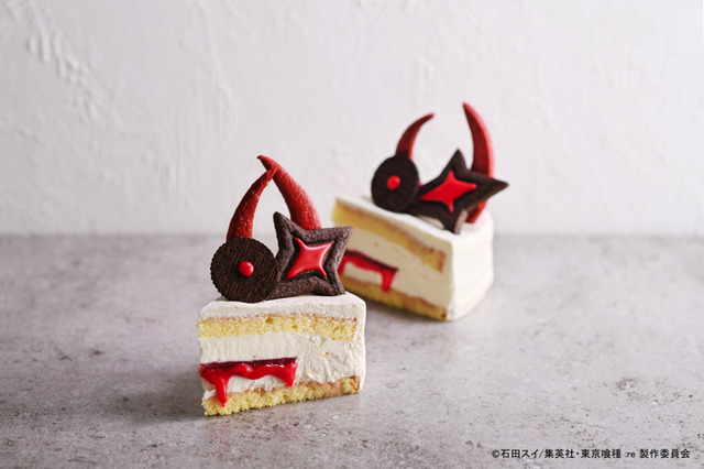 『東京喰種 トーキョーグール：re』×「Roasted COFFEE LABORATORY」カネキ特製ショートケーキ 700円（C）石田スイ/集英社・東京喰種 :re 製作委員会