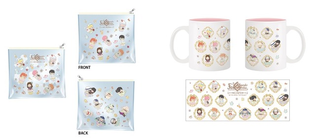 「Fate/Grand Order Design produced by Sanrio」コラボカフェ第3弾　クリアポーチ（全1種）1,500円マグカップ（全1種）1,500円（C） TYPE-MOON / FGO PROJECT