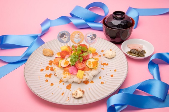 「Fate/Grand Order Design produced by Sanrio」コラボカフェ第3弾　沖田（オルタ）と龍馬と以蔵のぐだぐだちらし寿司　1,490円（C） TYPE-MOON / FGO PROJECT