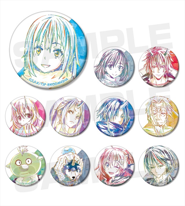 「転生したらアイドルだった件」トレーディング Ani-Art 缶バッジ vol.2(全11種)単品：400円(税別)　BOX：4,400円（税別）（C）川上泰樹・伏瀬・講談社／転スラ製作委員会（R）KODANSHA