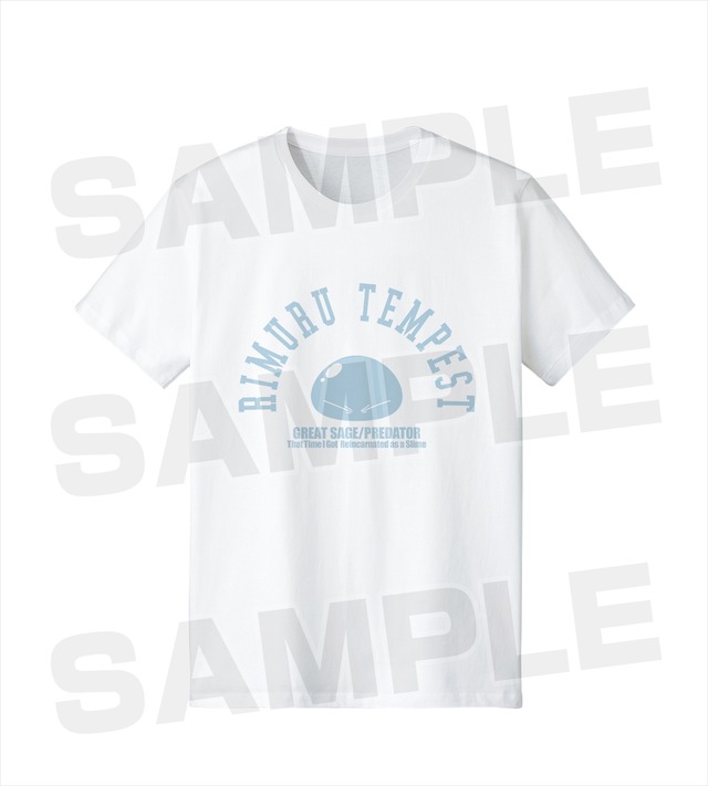 「転生したらアイドルだった件」リムル カレッジデザインTシャツメンズ/サイズM、L、XL価格：各3,800円（税別）（C）川上泰樹・伏瀬・講談社／転スラ製作委員会（R）KODANSHA