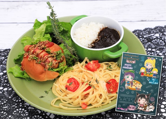 「ラブライブ！シリーズ×サンリオキャラクターズカフェ」『かなりボリューム満点！フードプレート』 1,390 円（C）2013 PL! （C）2017 PL!S  （C）'76,'79,'84,'86,'88,'89,'92,'93,'96,'98,'01,'05,'12,'14,'19 SANRIO CO., LTD.