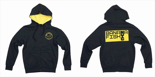 TVアニメ『BANANA FISH』「NYC」コラボレーションアイテムパーカー NYC 【価格】6,500 円＋税 （C）吉田秋生・小学館／Project BANANA FISH All New York City logos and marks depicted herein are the property of New York City and may not be reproduced without written consent.（C） 2019. City of New York. All rights reserved.