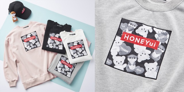 「HoneyCinnamon×小倉 唯 BIGスウェット」価格：各7,900円(税別)