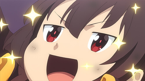 「『映画 この素晴らしい世界に祝福を！ 紅伝説』カフェ」展示物例（C）2019 暁なつめ・三嶋くろね／KADOKAWA／映画このすば製作委員会