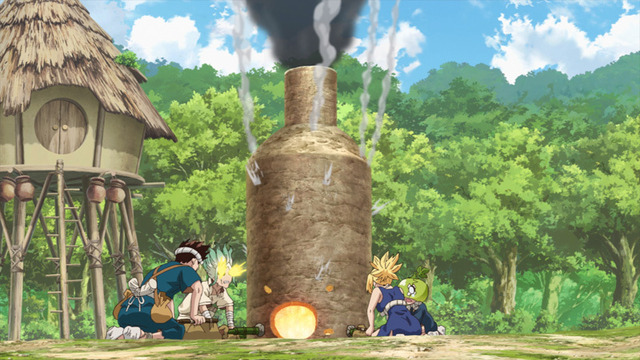 『Dr.STONE』第8話先行カット（C）米スタジオ・Boichi／集英社・Dr.STONE製作委員会