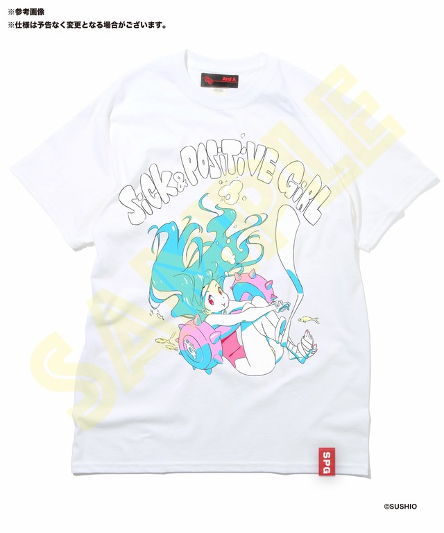 すしお×And A「SiCK & POSiTiVE GiRLS」Tシャツ5,800円（税別）（C）SUSHIO