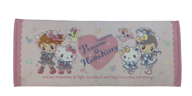 「『ふたりはプリキュア×ハローキティ』コラボ記念トーク＆LIVE イベント in サンリオピューロランド」フェイスタオル 2,500 円（税別）（C） ABC-A・東映アニメーション（C） 1976, 2019 SANRIO CO., LTD. 著作株式会社サンリオ