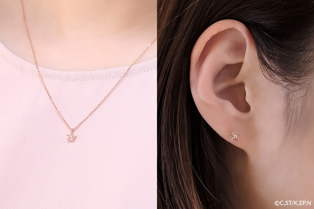 「Petit series（プチシリーズ）“さくら”ピアス」22,500円（税抜）「Petit series（プチシリーズ）“さくら”ネックレス」17,500円（税抜）（C）CLAMP、ST/講談社・NEP・NHK