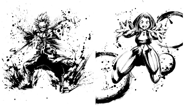 『僕のヒーローアカデミア』水墨画アート（C）堀越耕平／集英社・僕のヒーローアカデミア製作委員会