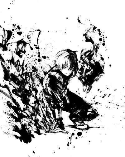 『僕のヒーローアカデミア』水墨画アート（C）堀越耕平／集英社・僕のヒーローアカデミア製作委員会