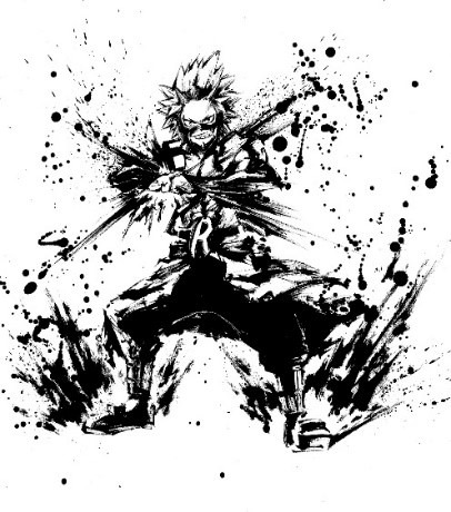 『僕のヒーローアカデミア』水墨画アート（C）堀越耕平／集英社・僕のヒーローアカデミア製作委員会