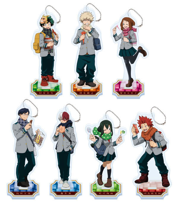 「セガコラボカフェ 僕のヒーローアカデミア」スタンド付きビッグアクリルキーホルダー～駄菓子ver.～（全7種）各1,200円（税抜）（C）堀越耕平／集英社・僕のヒーローアカデミア製作委員会（C）SEGA