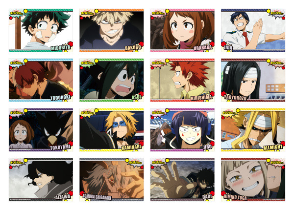 「セガコラボカフェ 僕のヒーローアカデミア」ブロマイドB (全16種) 2枚セット　500円（税抜）（C）堀越耕平／集英社・僕のヒーローアカデミア製作委員会（C）SEGA