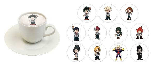 「セガコラボカフェ 僕のヒーローアカデミア」オリジナルラテアート（全11種）各700円（税抜）（C）堀越耕平／集英社・僕のヒーローアカデミア製作委員会（C）SEGA