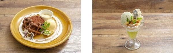 「セガコラボカフェ 僕のヒーローアカデミア」　「雄英デザートプレート」1,200円（税抜）「蛙吹梅雨のケロケロパフェ」900円（税抜）（C）堀越耕平／集英社・僕のヒーローアカデミア製作委員会（C）SEGA