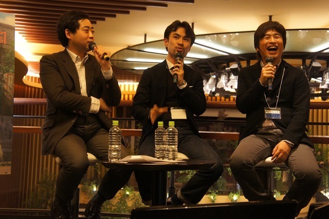 左から齋藤優一郎氏、石井朋彦氏、川上量生氏