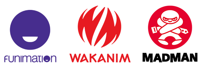 米国拠点のFunimation、フランス拠点のWakanim、オーストラリア拠点のMadman Anime Group