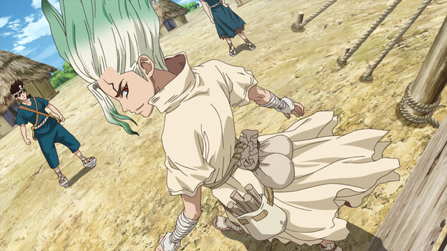 『Dr．STONE』第13話「仮面の戦士」先行カット（C）米スタジオ・Boichi／集英社・Dr.STONE製作委員会