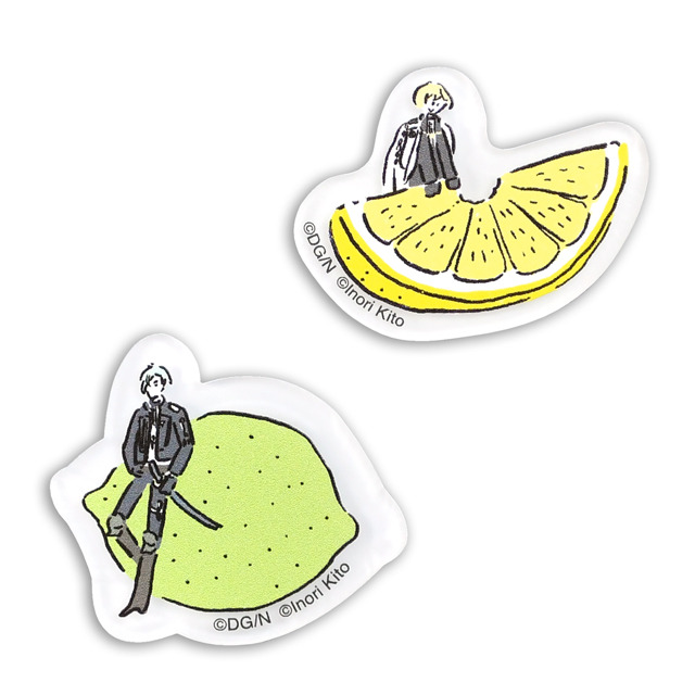 「アクリルブローチ」髭切・膝丸 各850円(C) 2015-2018 DMM GAMES/Nitroplus