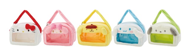 「サンリオキャラクター ときめき推し事グッズ」ぬいぐるみポーチ 各1,650円（C）’76, ’89, ‘96, ‘01, ‘19 SANRIO CO., LTD. 著作（株）サンリオ