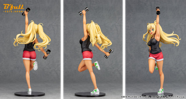 「ダンベル何キロ持てる？『紗倉ひびき』 塗装済み完成品フィギュア」11,000円（税別）（C）2019 サンドロビッチ・ヤバ子，MAAM・小学館／シルバーマンジム