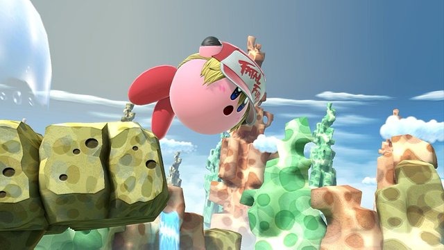 『スマブラSP』テリーを吸い込んだカービィの可愛さ、まさに「OK！」─髪型もキュートに再現、帽子を被って格好良さも2割増し!?