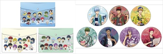 「セガコラボカフェ 黒子のバスケ」【プレミアムペアシート：2名さま　4,000円（税抜）】特典 クリアケース1点（第1弾：全1種／第2弾：1種追加／第3弾：1種追加）＋ビッグ缶バッジ1点（全7種）（C）藤巻忠俊／集英社・黒子のバスケ製作委員会（C）SEGA