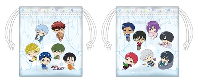 「セガコラボカフェ 黒子のバスケ」巾着～パジャマver.～（全1種）　700円（税抜）（C）藤巻忠俊／集英社・黒子のバスケ製作委員会（C）SEGA