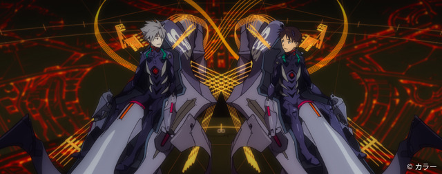 「【EVANGELION】ダブルエントリーシステム ネックレス」69,300円（K18ピンクゴールド,ダイヤモンド,ブルーサファイア）、16,500円（シルバー※ピンクゴールドコーティング,キュービックジルコニア,ブルーサファイア）（C）カラー