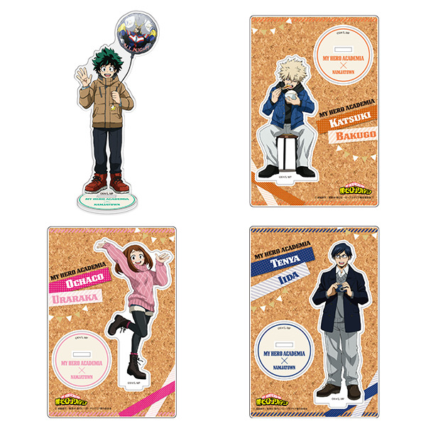 「僕のヒーローアカデミア in ナンジャタウン ～ヒーローたちの休日～」アクリルスタンド(全8種)各1,600円（C）堀越耕平／集英社・僕のヒーローアカデミア製作委員会（C）2019「僕のヒーローアカデミアTHE MOVIE」製作委員会 （C）堀越耕平／集英社
