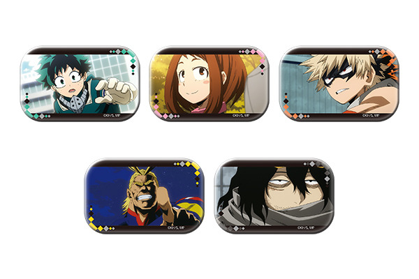 「僕のヒーローアカデミア in ナンジャタウン ～ヒーローたちの休日～」ナンジャタウン名物！餃子ガラポン「B賞：スクエア缶バッジ」500円/1回（C）堀越耕平／集英社・僕のヒーローアカデミア製作委員会（C）2019「僕のヒーローアカデミアTHE MOVIE」製作委員会 （C）堀越耕平／集英社