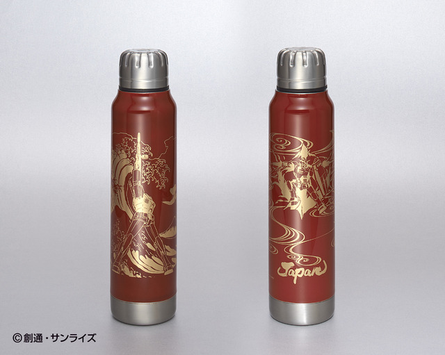「サーモマグアンブレラボトル漆 ガンダム×北斎 神奈川沖浪裏（朱）」「サーモマグアンブレラボトル漆 ガンダム×シャア専用ザク 風神雷神（朱）」8,580円（税込／送料・手数料別途）（C）創通・サンライズ