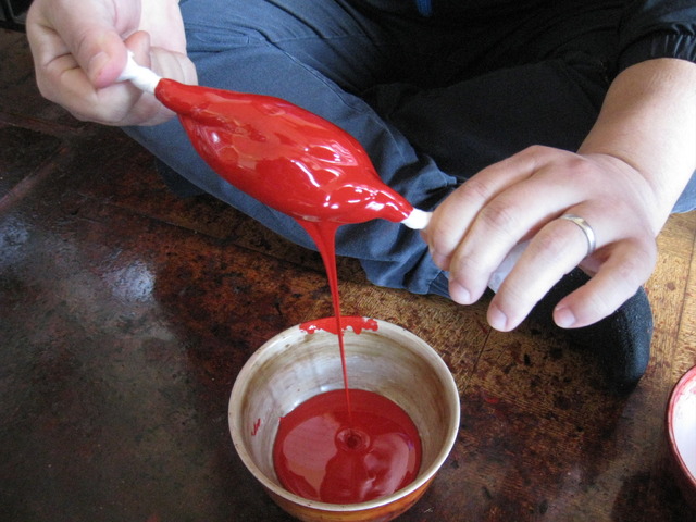 漆の作業工程　協力：土直漆器