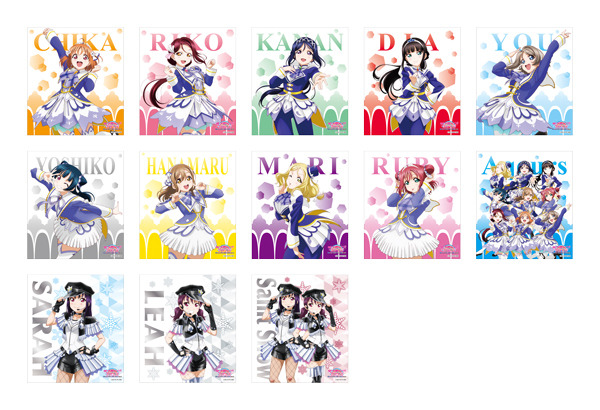 「セガコラボカフェ限定オリジナルグッズ 」アートパネル・各600円（税抜） Brightest Melody&Believe again（C）2013 プロジェクトラブライブ！（C）2017 プロジェクトラブライブ！サンシャイン!!（C）KLabGames（C）SUNRISE（C）bushiroad All Rights Reserved.（C）SEGA