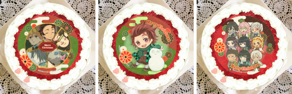 「『鬼滅の刃』クリスマス限定デザイン・プリントケーキ」各4,500円（税別）（C）吾峠呼世晴／集英社・アニプレックス・ufotable