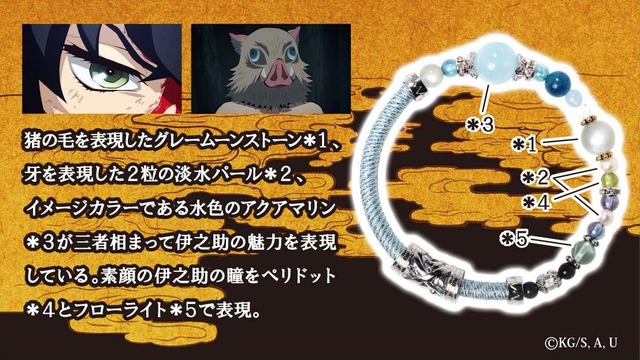 「『鬼滅の刃』ワインドコードブレスレット」5,800円（税別）（C）吾峠呼世晴／集英社・アニプレックス・ufotable