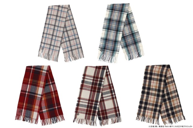 「新テニスの王子様×SPINNS　ビッグマフラー」3,520円（税込／送料・手数料別途）（C）許斐 剛/集英社・NAS・新テニスの王子様プロジェクト