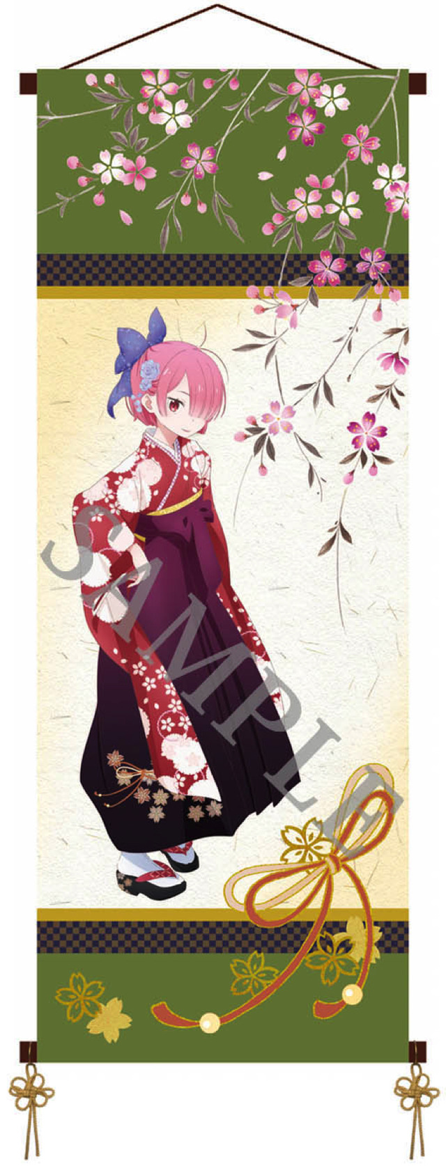 「【Re：ゼロから始める異世界生活×舞扇堂】〈高級桐箱入り〉和風 掛軸風タペストリー」ラム　1本6,000円（税別）（C） 長月達平・株式会社KADOKAWA刊／Re:ゼロから始める異世界生活製作委員会