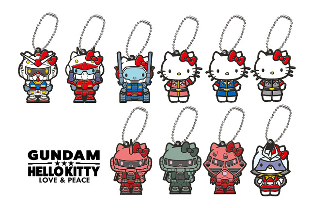 「2020年 愛と平和のガンダム&ハローキティプロジェクト」GUNDAM★HELLO KITTYカプセルラバーマスコット （C）創通・サンライズ（C）’76, ’19 SANRIO 著作(株)サンリオ