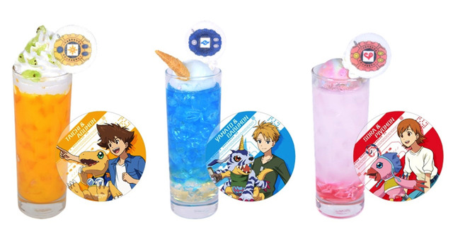 「デジモンアドベンチャー LAST EVOLUTION 絆 MEETING CAFE」ドリンク＋クリアコースター　700円（C）本郷あきよし・東映アニメーション
