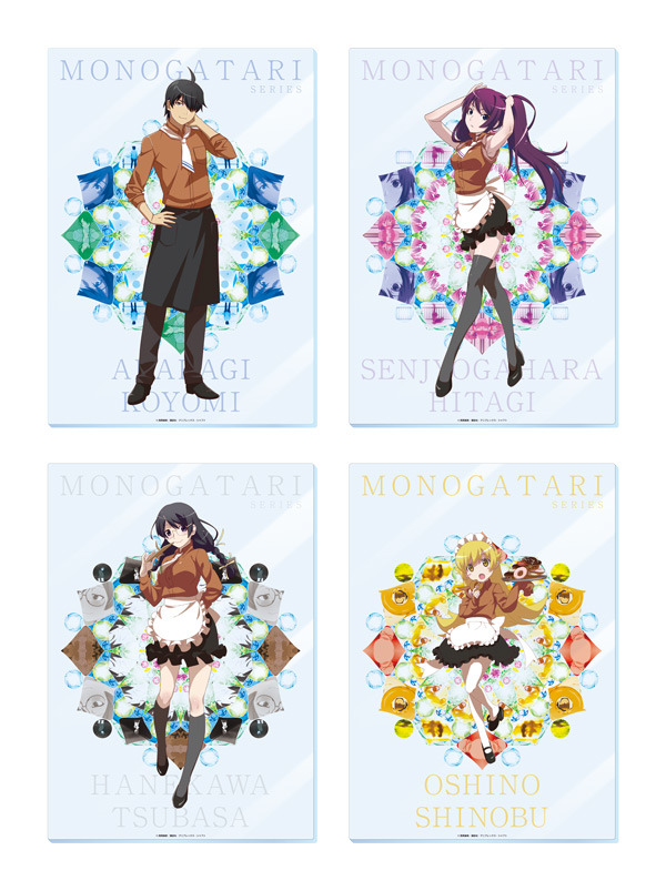 「セガコラボカフェ 〈物語〉シリーズ」セガコラボカフェ 〈物語〉シリーズ スタンド付きA4アクリルボード（全4種）各4,000円（税抜）　（C）西尾維新／講談社・アニプレックス・シャフト　（C）SEGA