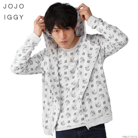 「PB限定【ジョジョの奇妙な冒険 スターダストクルセイダース】JOJO IGGY RIDERS HOODIE（ジョジョ イギー メンズパーカー）」10,175 円（税込）（C）A＆L/S・JOJO SC