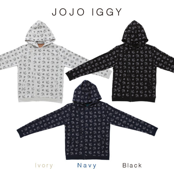 「PB限定【ジョジョの奇妙な冒険 スターダストクルセイダース】JOJO IGGY RIDERS HOODIE（ジョジョ イギー メンズパーカー）」10,175 円（税込）（C）A＆L/S・JOJO SC
