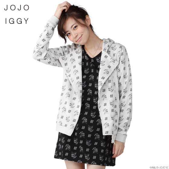 「PB限定【ジョジョの奇妙な冒険 スターダストクルセイダース】JOJO IGGY RIDERS HOODIE（ジョジョ イギー レディースパーカー）」10,175 円（税込）（C）A＆L/S・JOJO SC